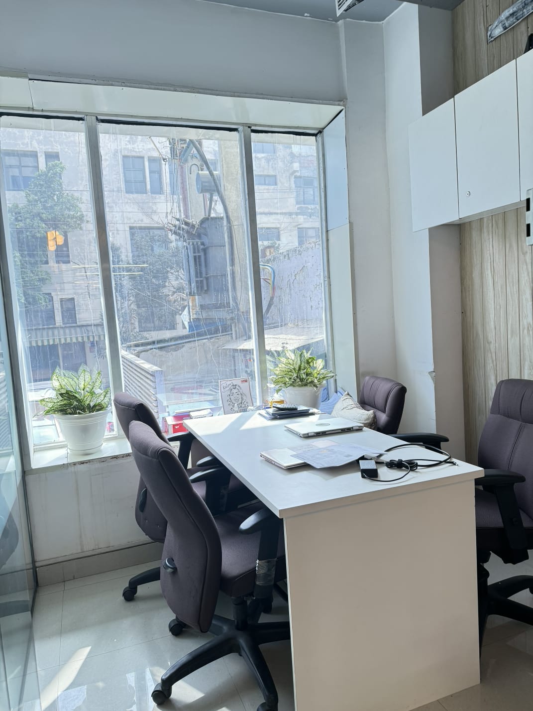 Open floor plan workspace